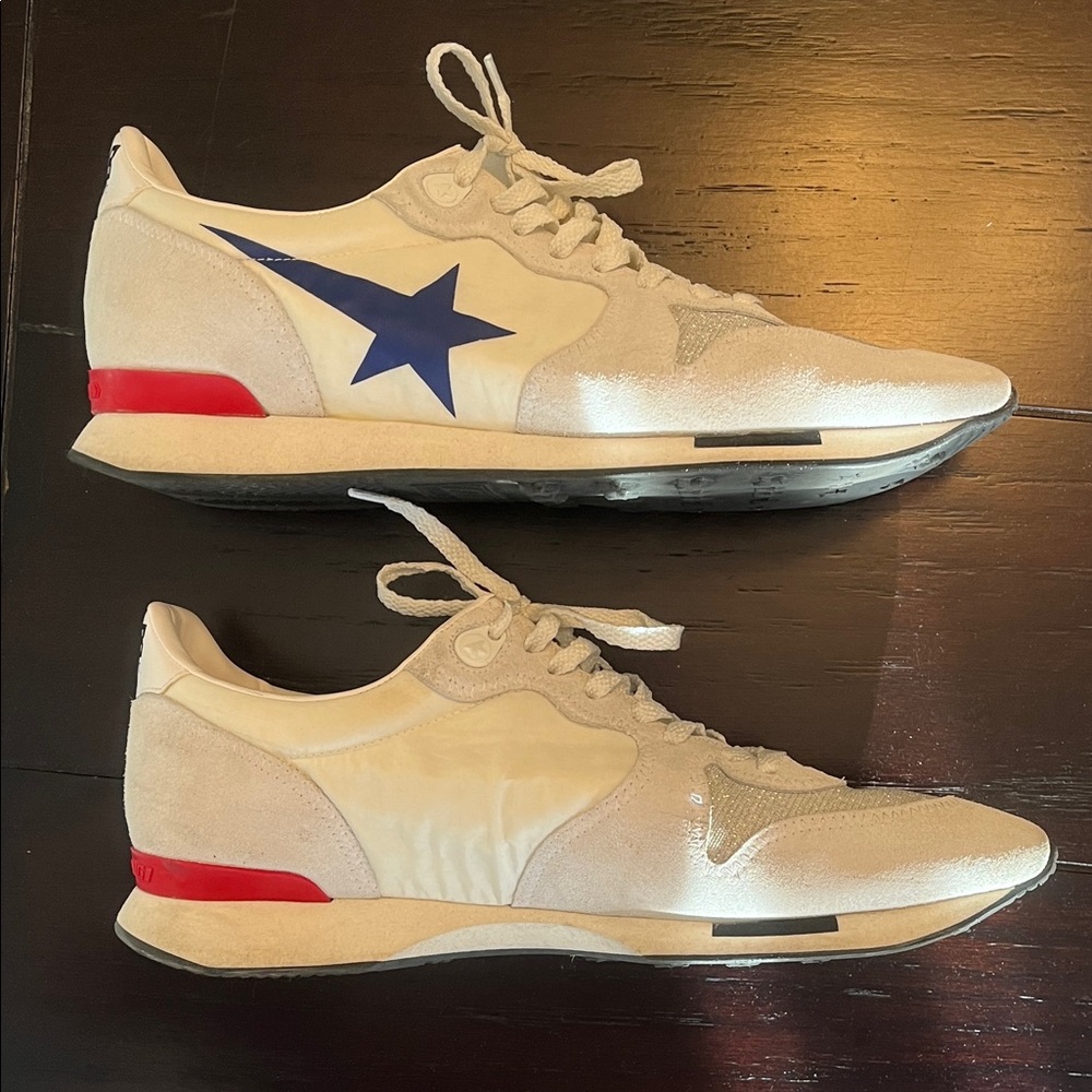 Golden Goose White suede and Blue star Runners - Picture 5 of 7